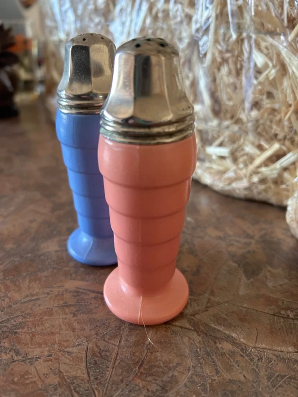 Vintage Milk Glass Salt and Pepper Shaker Set